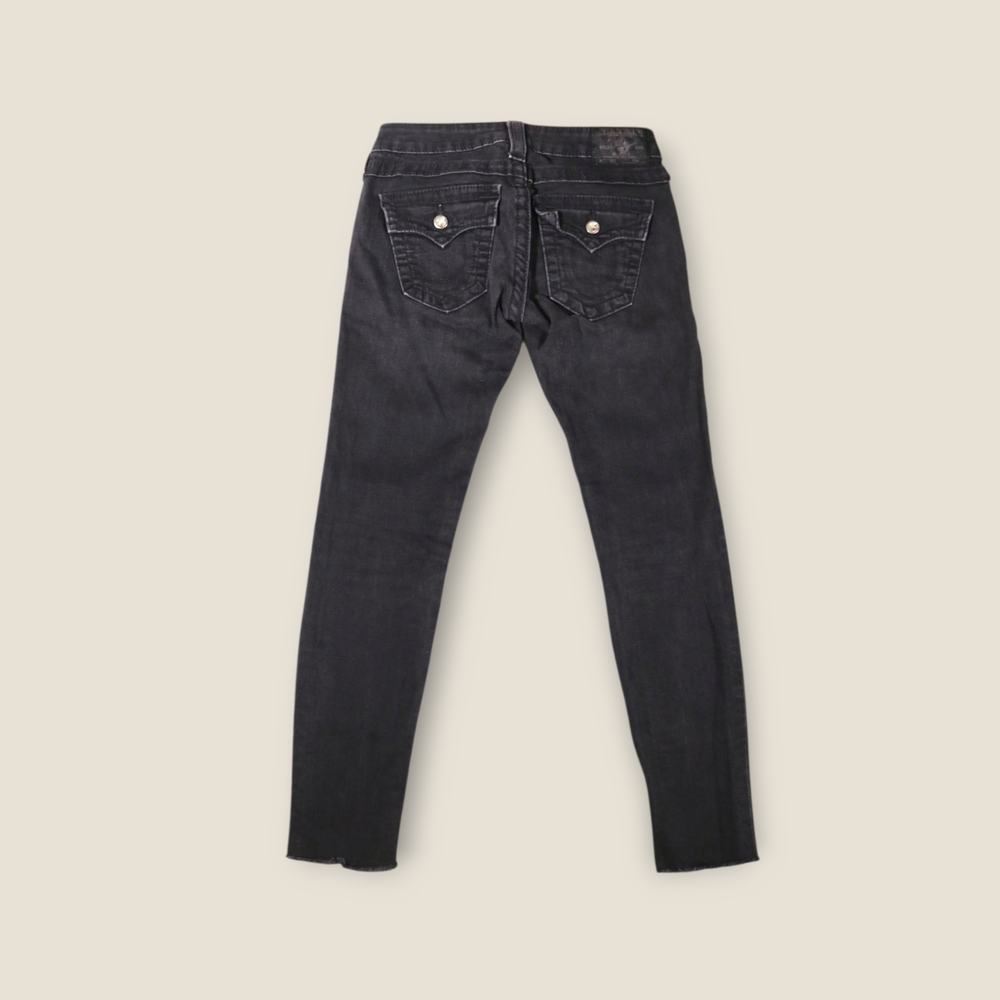 True Religion Casey Jeans Black Women’s 26 Low Rise Made in USA Skinny Denim Y2K - Picture 6 of 8